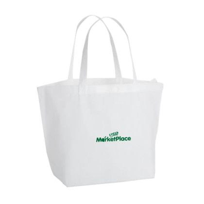 Custom Mira Recycled Non-Woven Tote - White Custom Mira Recycled Non-Woven Tote - White