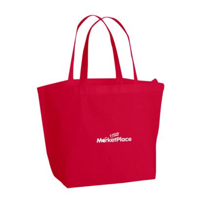 Custom Mira Recycled Non-Woven Tote - Red Custom Mira Recycled Non-Woven Tote - Red