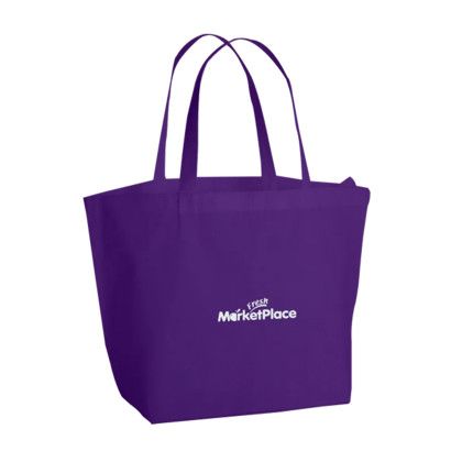 Custom Mira Recycled Non-Woven Tote - Purple Custom Mira Recycled Non-Woven Tote - Purple