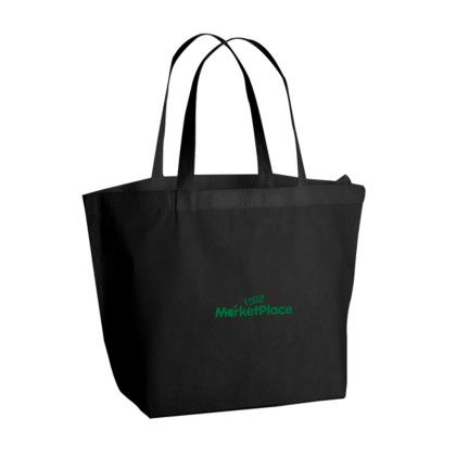 Custom Mira Recycled Non-Woven Tote - Black Custom Mira Recycled Non-Woven Tote - Black