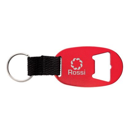Custom Oakvale Bottle Opener Keyring - Red