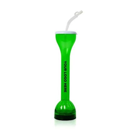 Custom 17 oz. Transparent Blue LED Yard Glass - Transparent Green Front View Custom 17 oz. Transparent Blue LED Yard Glass - Transparent Green Front View