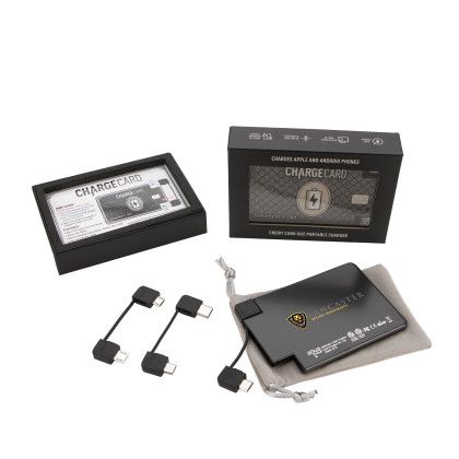 Custom AquaVault ChargeCard Power Bank 2,300 mAh - Black Custom AquaVault ChargeCard Power Bank 2,300 mAh - Black