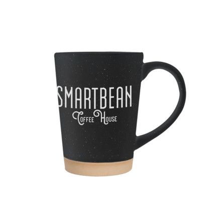 Custom Toledo 15 oz Speckle Latte Mug with Natural Bottom - Black Custom Toledo 15 oz Speckle Latte Mug with Natural Bottom - Black