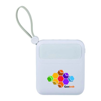 Custom PWR Boost 10,000 mAh 20W PD Power Bank with Cables - White