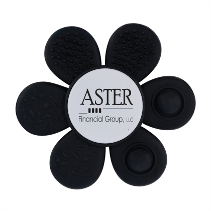 Custom Fafa Flower-Shaped Tactile Fidget Spinner - Black 