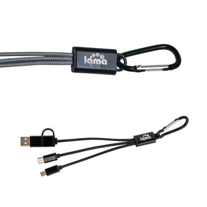Custom Libra 4-in-1 Charging Cable Set - Black Side View 
