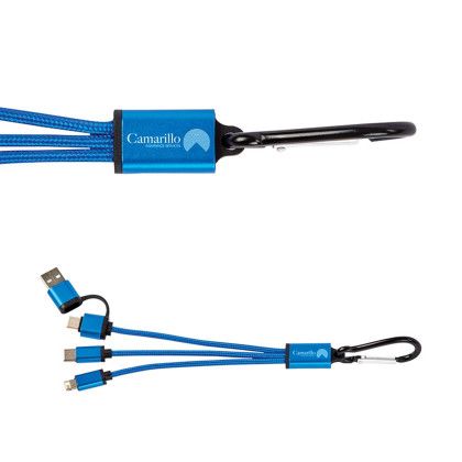 Custom Libra 4-in-1 Charging Cable Set - Blue Side View 