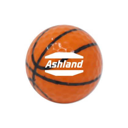 Custom Basketball Mini Golf Ball - Orange Black 