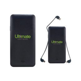 Custom 10,000 mah Power Bank with Charging Cables AC Plug