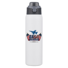 Custom America 250 28oz Stainless Steel 2 in 1 Spout and Straw Water Bottle