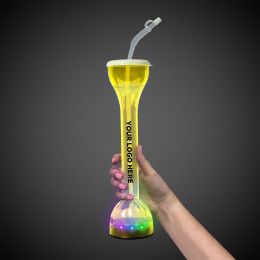 Custom 17 oz. Transparent Yellow LED Yard Glass - Transparent yellow 