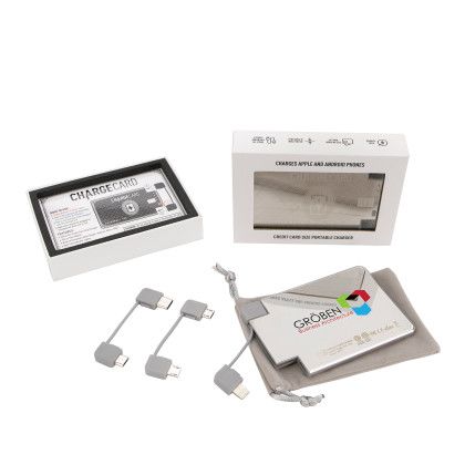 Custom AquaVault ChargeCard Power Bank 2,300 mAh - Platinum Custom AquaVault ChargeCard Power Bank 2,300 mAh - Platinum