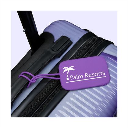 Custom Skye Silicone Luggage Tag - Purple Lifestyle View 