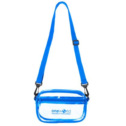 Custom Good Value Clear Recycled TPU Sling Bag - Royal 