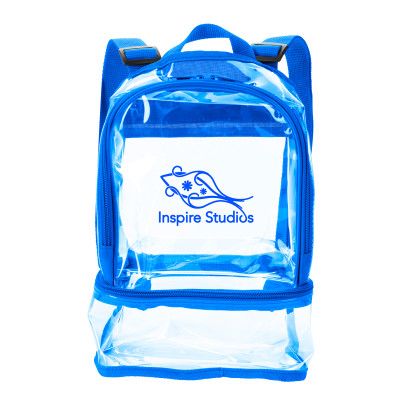 Custom Good Value Clear Recycled TPU Dual Mini Backpack - Royal Custom Good Value Clear Recycled TPU Dual Mini Backpack - Royal