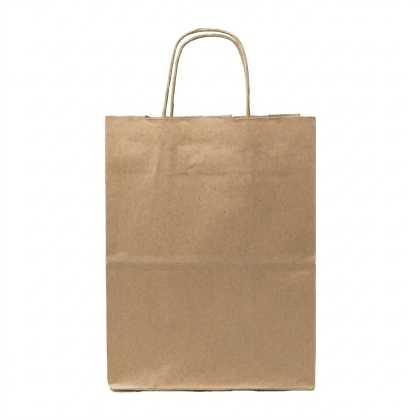 Custom Full Color Kraft Paper Bag Shoppers - 8" x 10" x 5" - Back View Custom Full Color Kraft Paper Bag Shoppers - 8" x 10" x 5" - Back View