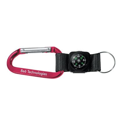 Custom Busbee Carabiner with Compass - Red