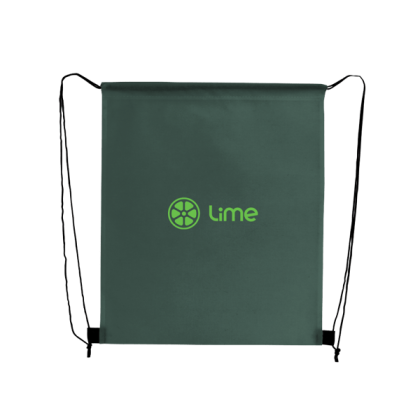 Custom Polaris Recycled Non-Woven Drawstring Bag - Forest Green Custom Polaris Recycled Non-Woven Drawstring Bag - Forest Green