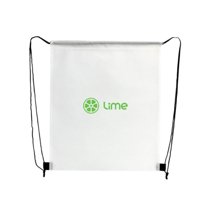 Custom Polaris Recycled Non-Woven Drawstring Bag - White Custom Polaris Recycled Non-Woven Drawstring Bag - White