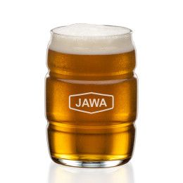 Custom Barrel 16 oz Beer Glass - Deep Etch - Clear Custom Barrel 16 oz Beer Glass - Deep Etch - Clear