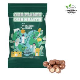 Custom 4 oz. ECO-Digibag, Compostable & Full Color, Chocolate Peanuts - White Custom 4 oz. ECO-Digibag, Compostable & Full Color, Chocolate Peanuts - White
