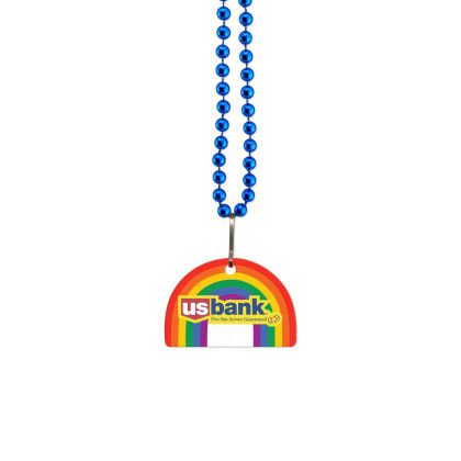 Custom USA Made 1/8" Rainbow Vinyl Medallion Beads - White