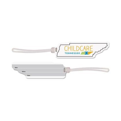 Custom USA Made States Vinyl Luggage Tag - White Custom USA Made States Vinyl Luggage Tag - White