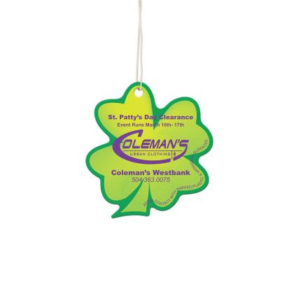 Custom Shamrock Shaped Air Fresheners - White