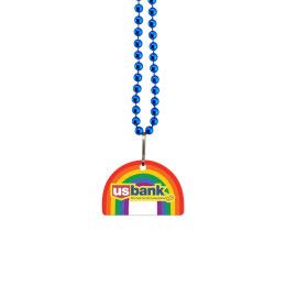 Custom USA Made 1/8" Rainbow Vinyl Medallion Beads - White Custom USA Made 1/8" Rainbow Vinyl Medallion Beads - White