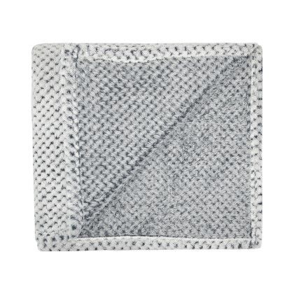 Custom Dream Weaver RPET Plush Blanket - White With Gray Open View 