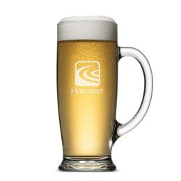 Custom Cavendish 18 oz Beer Stein - Deep Etch - Clear