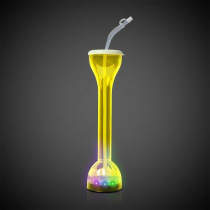 Custom 17 oz. Transparent Yellow LED Yard Glass - Full Color - Front View 