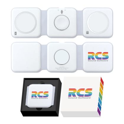 Custom 3 in 1 Charger with Full Color Sleeve - White