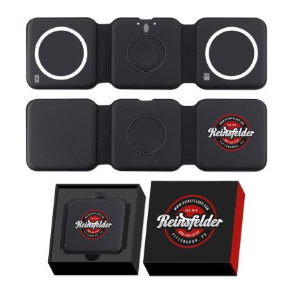 Custom 3 in 1 Charger with Full Color Sleeve - Black