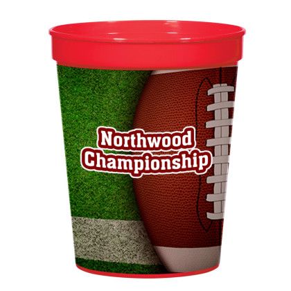 Custom 16 oz. Full Color Big Game Stadium Cup - Red Custom 16 oz. Full Color Big Game Stadium Cup - Red