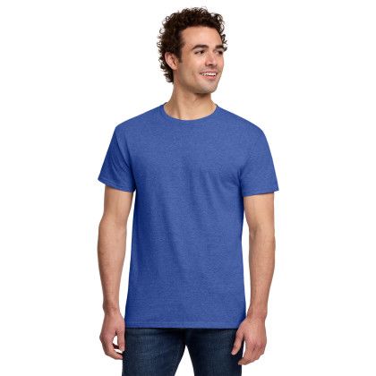 Custom Gildan Light Cotton Tee Shirt - Heather Royal Blue Custom Gildan Light Cotton Tee Shirt - Heather Royal Blue