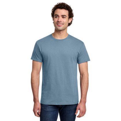 Custom Gildan Light Cotton Tee Shirt - Stone Blue Custom Gildan Light Cotton Tee Shirt - Stone Blue