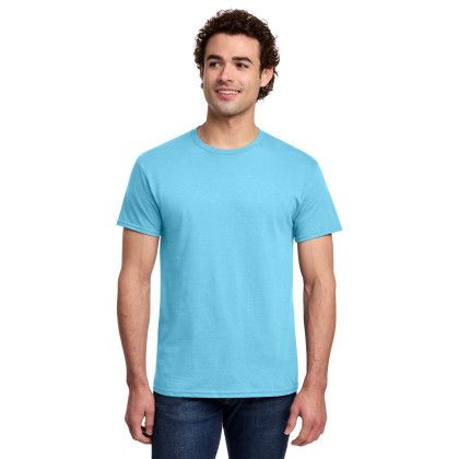 Custom Gildan Light Cotton Tee Shirt - Sky Blue Custom Gildan Light Cotton Tee Shirt - Sky Blue