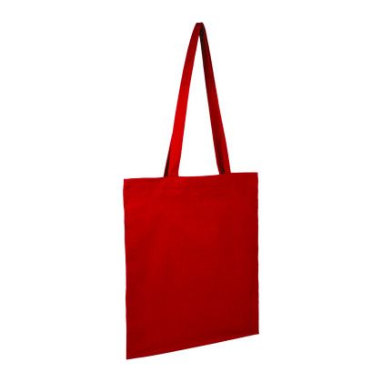 Custom Carolina 4 oz Organic Cotton Tote - Red Side View 