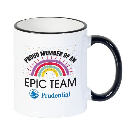 Custom 11oz Epic Team Mug With Colored Handle - Black 