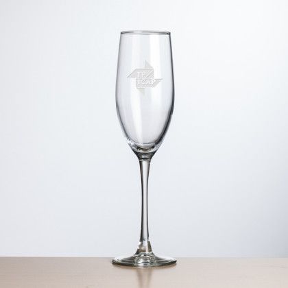Custom Connoisseur Flute Glass - Deep Etch - 8 oz Custom Connoisseur Flute Glass - Deep Etch - 8 oz