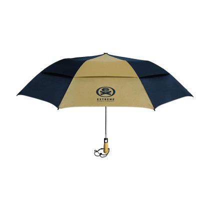 Custom The Compact Vented Umbrella - Navy blue/khaki