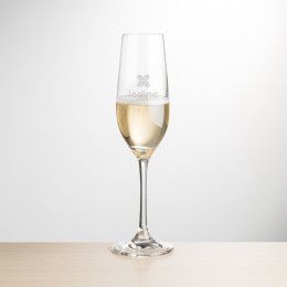 Custom Burlington Flute Glass - Deep Etch - 8 oz Custom Burlington Flute Glass - Deep Etch - 8 oz