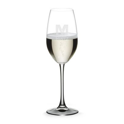 Custom RIEDEL Oenologue Flute Glass - Deep Etch - 9.12 oz