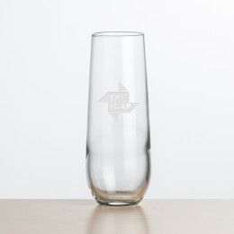 Custom Ossington Stemless Flute Glass - Deep Etch - 8.5 oz Custom Ossington Stemless Flute Glass - Deep Etch - 8.5 oz
