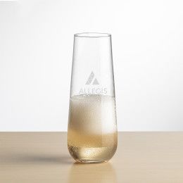 Custom Cannes Stemless Flute Glass - Deep Etch - 8 oz Custom Cannes Stemless Flute Glass - Deep Etch - 8 oz