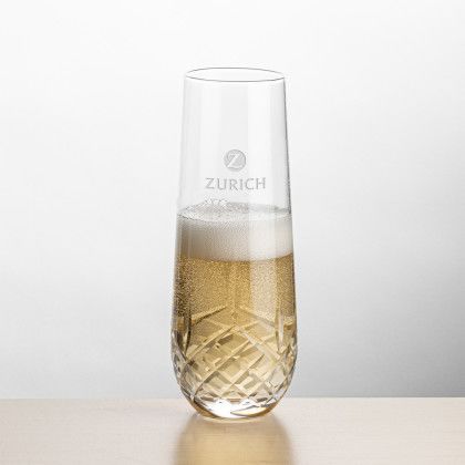 Custom Templeton Stemless Flute Glass - Deep Etch - 9 oz Custom Templeton Stemless Flute Glass - Deep Etch - 9 oz
