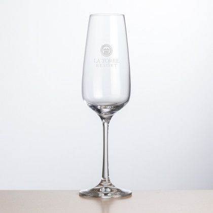 Custom Avondale Flute Glass - Deep Etch - 6 oz