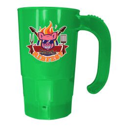 Custom 20 oz. Stackable Beer Stein (2 Side), Full Color Digital - Neon Green Custom 20 oz. Stackable Beer Stein (2 Side), Full Color Digital - Neon Green
